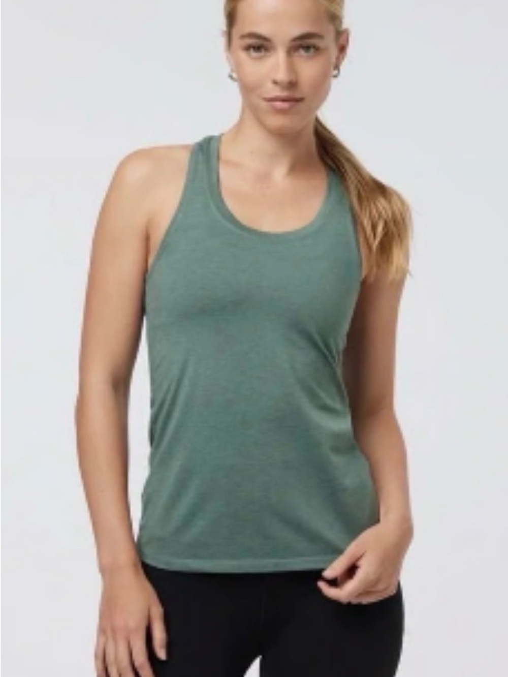 Vuori Lux Performance Tank Heathered Olive Racerback Women’s Estimated M